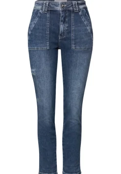 Street One Jeans*Cargo Jeans im Loose Fit dark blue authentic washed