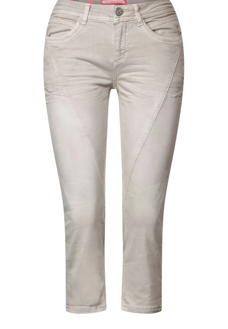 Street One Shorts*Casual Fit 3/4 Jeans light stone sand washed