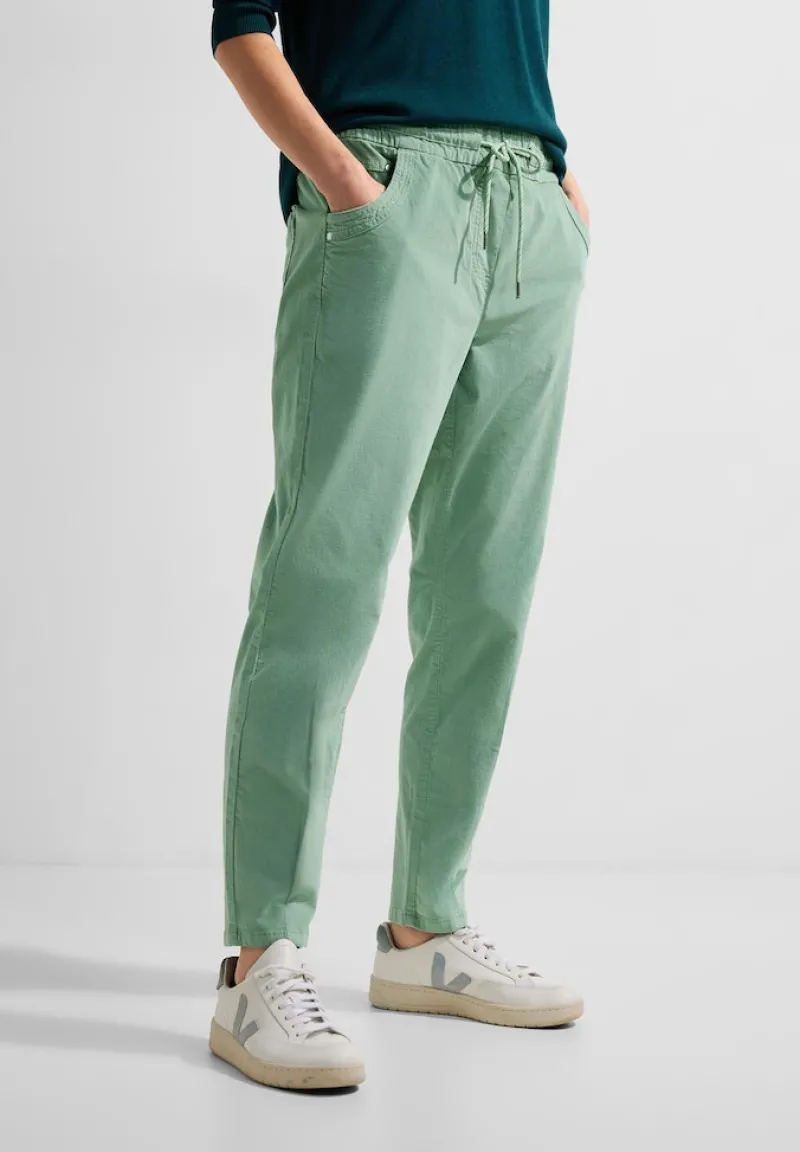 Cecil Hosen*Casual Fit Babycord Hose clear sage green