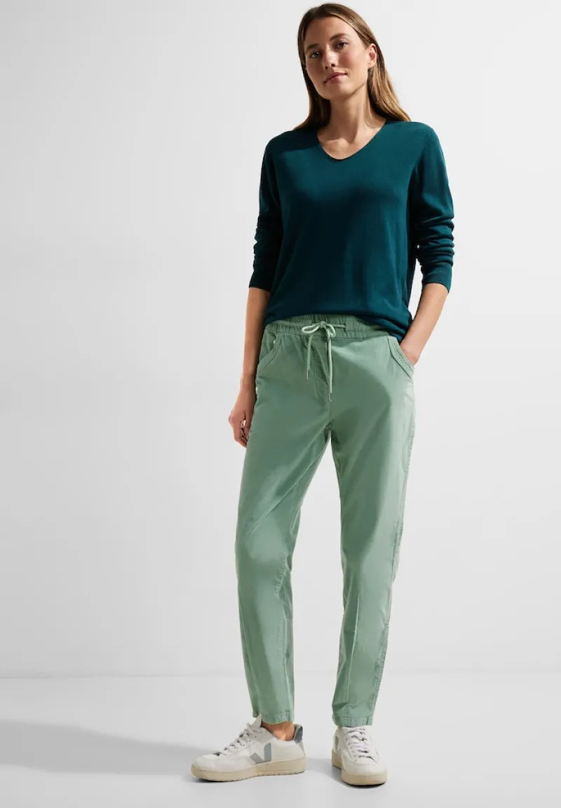 Cecil Hosen*Casual Fit Babycord Hose clear sage green