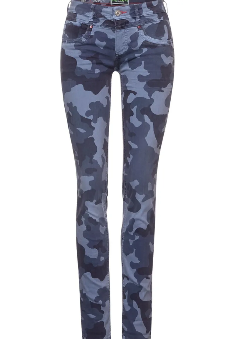 Street One Jeans*Casual Fit Camouflage Hose blue camouflage overdye