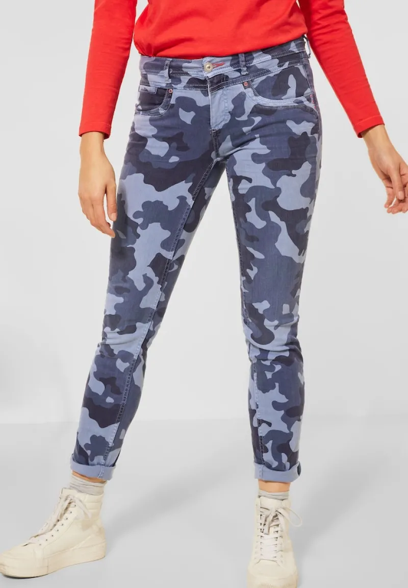 Street One Jeans*Casual Fit Camouflage Hose blue camouflage overdye