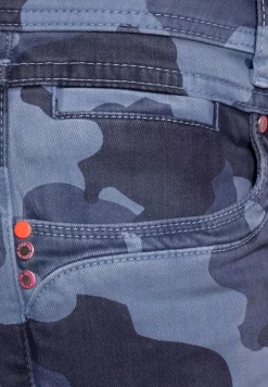 Street One Jeans*Casual Fit Camouflage Hose blue camouflage overdye