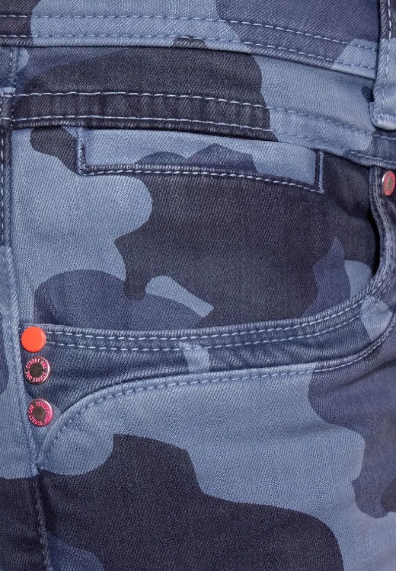 Street One Jeans*Casual Fit Camouflage Hose blue camouflage overdye