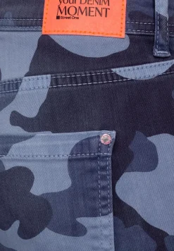 Street One Jeans*Casual Fit Camouflage Hose blue camouflage overdye