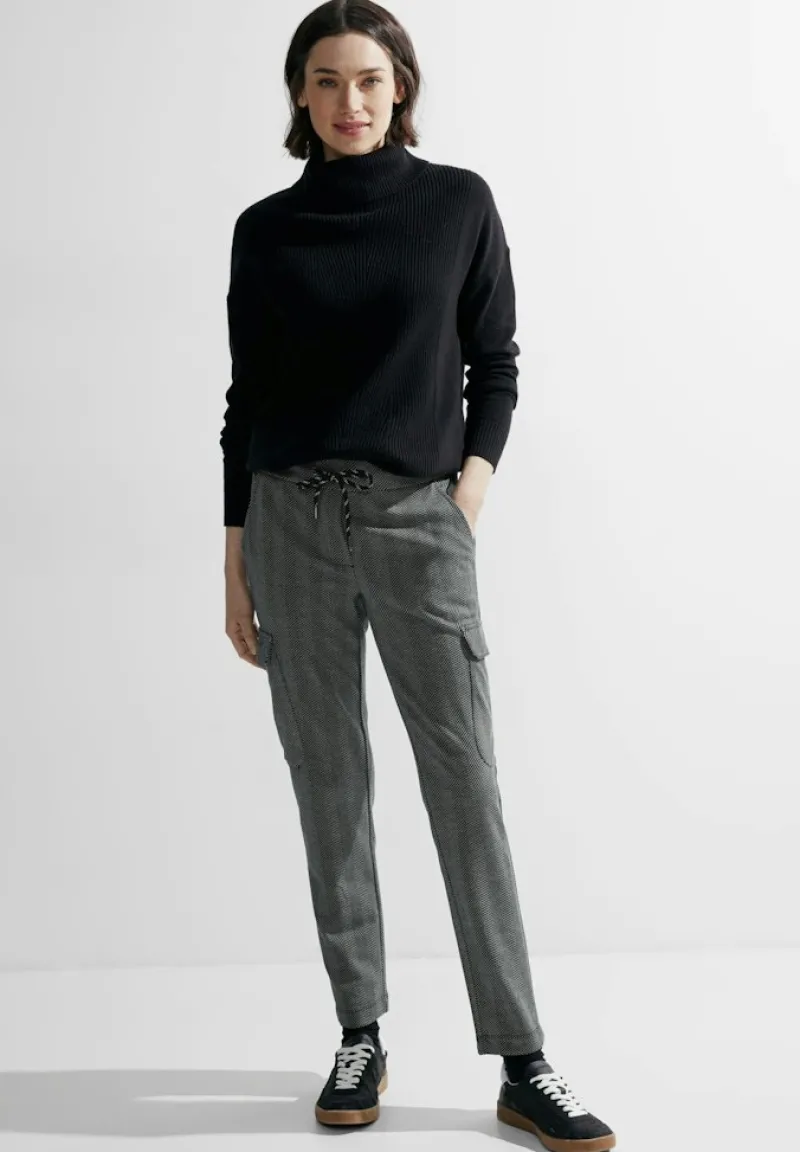 Cecil Hosen*Casual Fit Cargohose Black