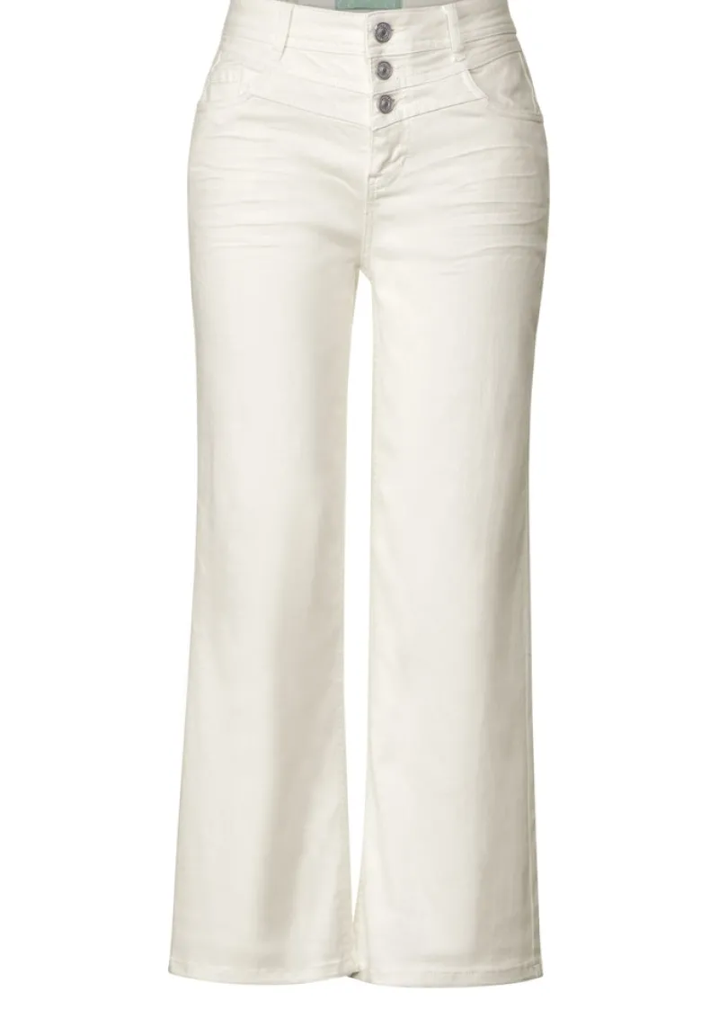 Street One Jeans*Casual Fit Culotte Jeans soft ecru washed
