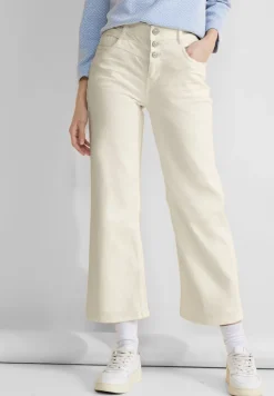 Street One Jeans*Casual Fit Culotte Jeans soft ecru washed