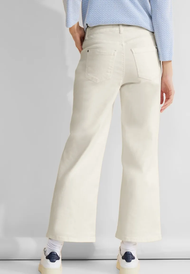 Street One Jeans*Casual Fit Culotte Jeans soft ecru washed