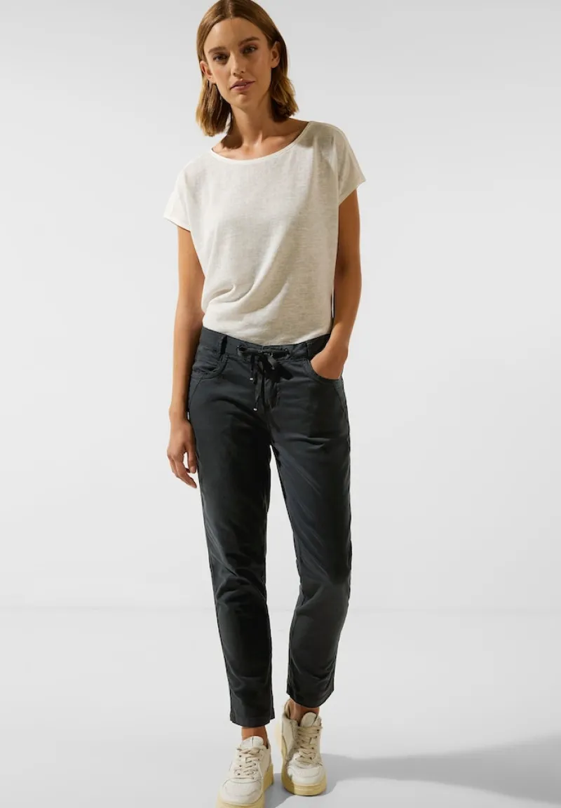 Street One Hosen*Casual Fit Hose Black
