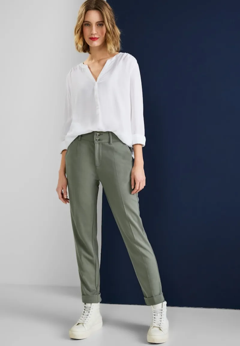 Street One Hosen*Casual Fit Hose mit Stretch dull desert mint