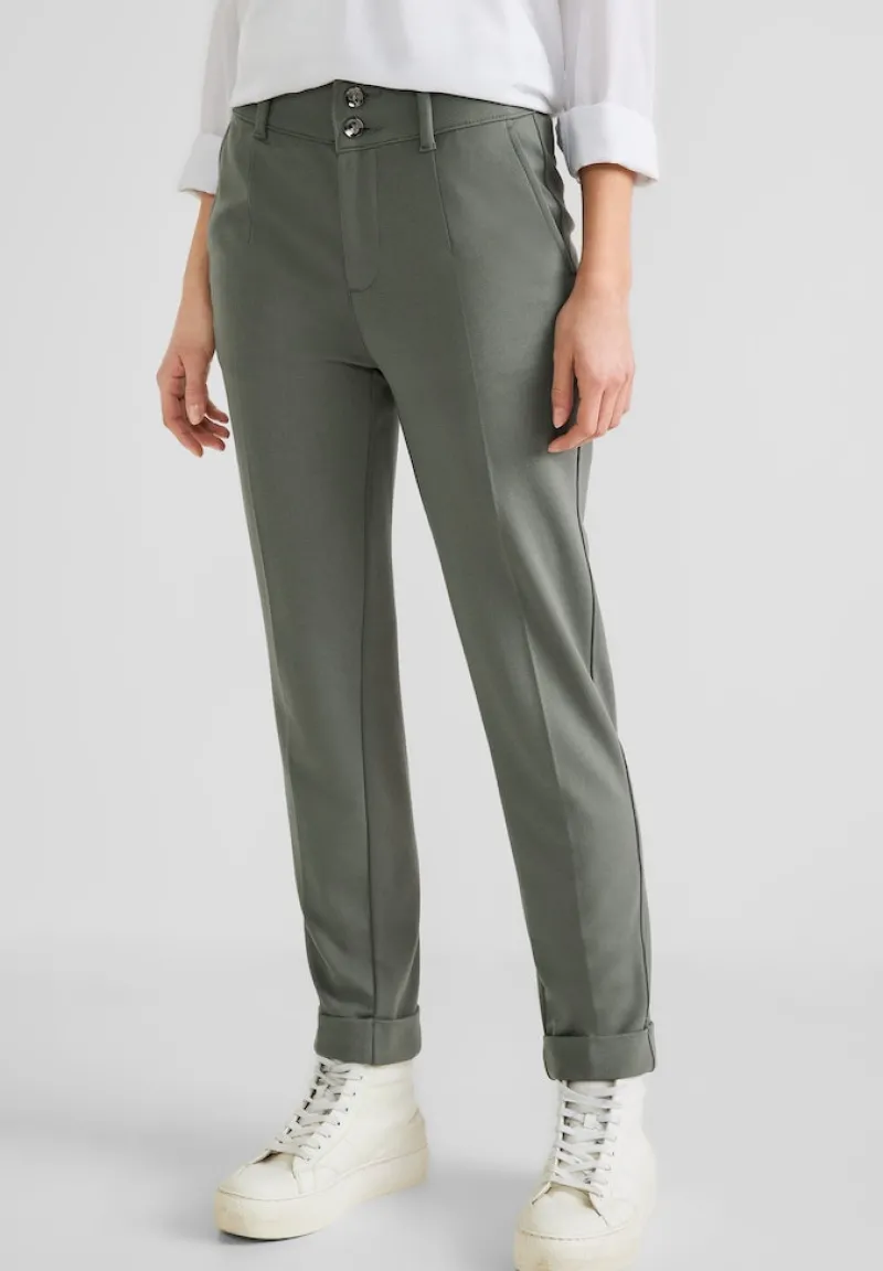 Street One Hosen*Casual Fit Hose mit Stretch dull desert mint