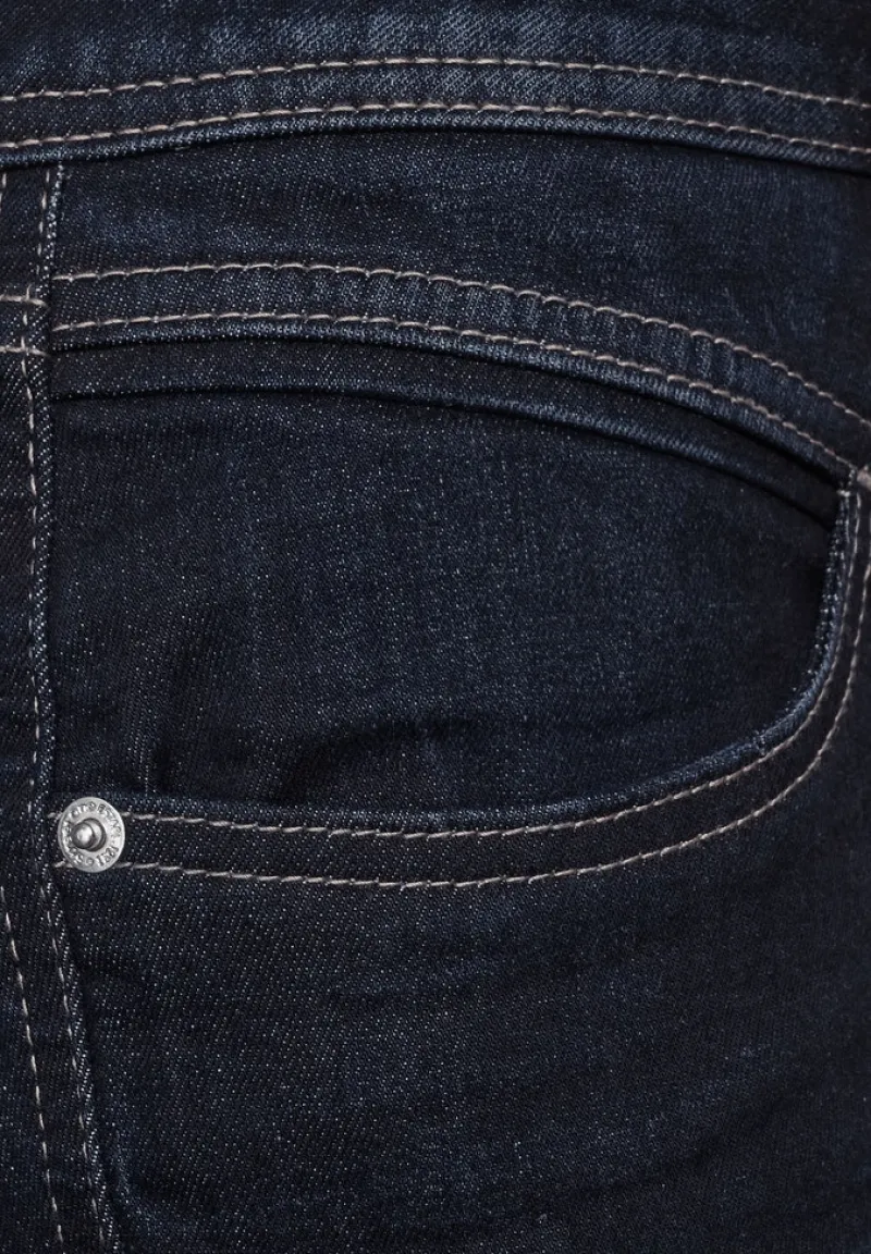 Street One Shorts*Casual Fit Jeans Bermuda dark blue dipped wash