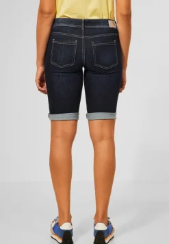 Street One Shorts*Casual Fit Jeans Bermuda dark blue dipped wash