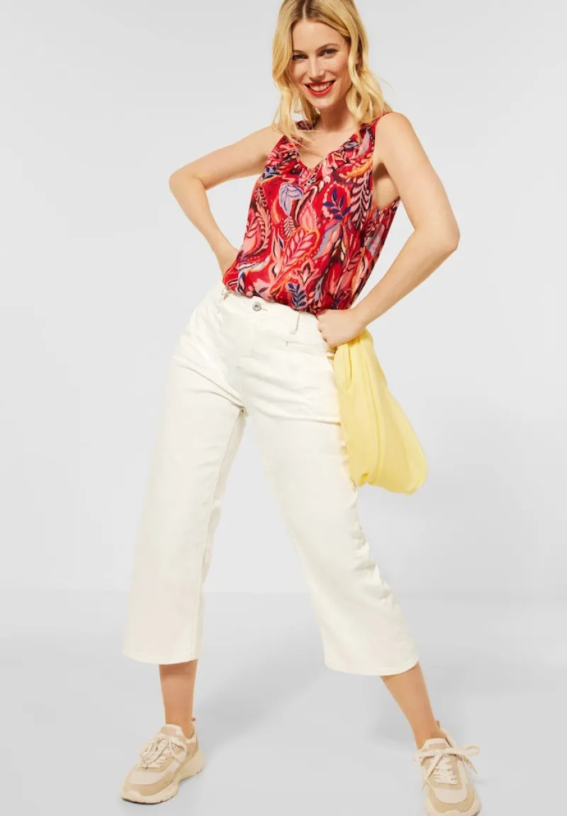 Street One Shorts*Casual Fit Jeans Culotte ecru denim wash