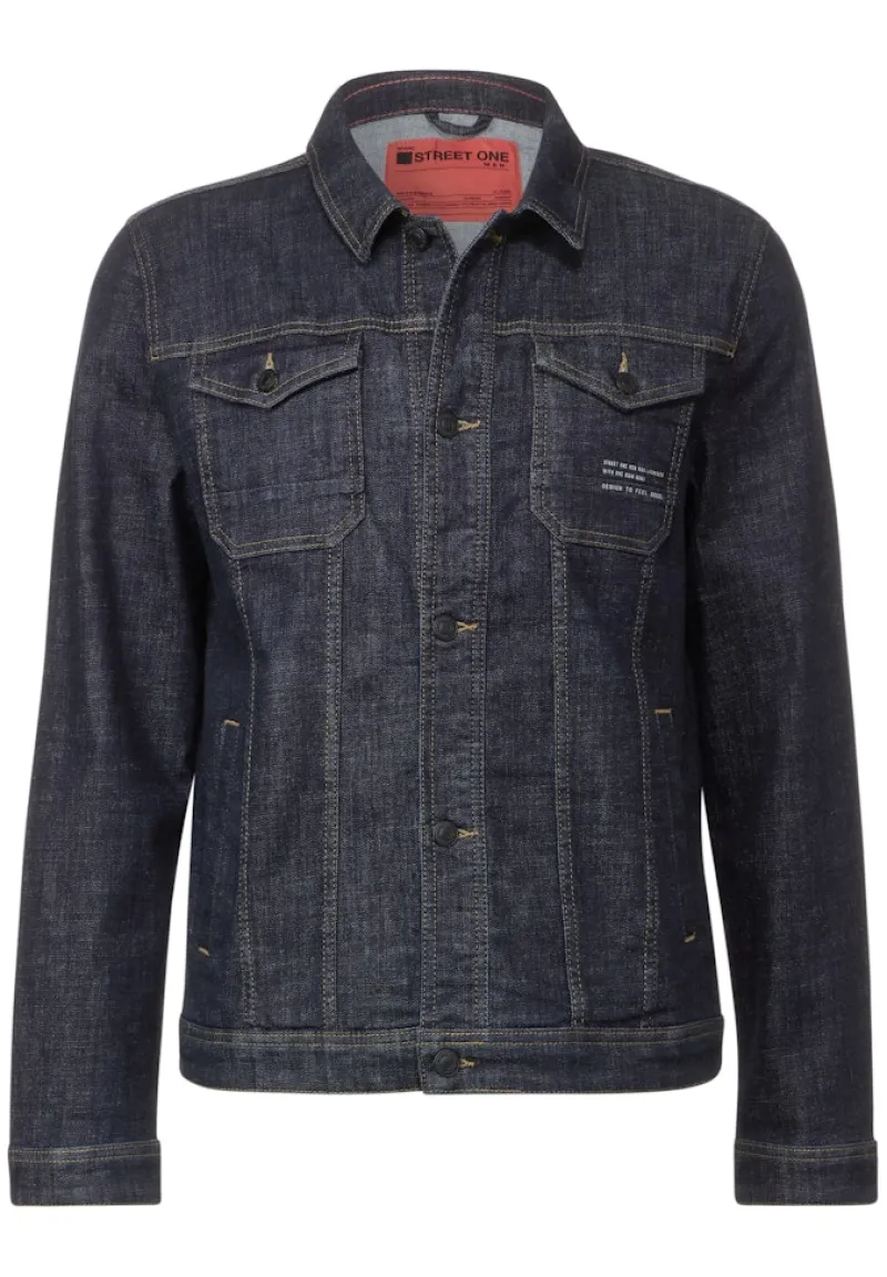 Street One Men Jacken*Casual Fit Jeansjacke dark blue rinsed wash