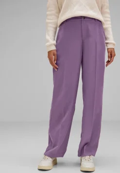 Street One Hosen*Casual Fit Lyocell Hose dark dull lilac