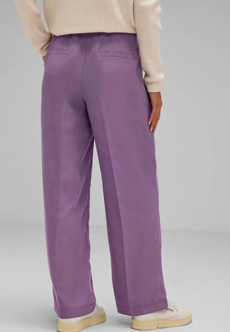 Street One Hosen*Casual Fit Lyocell Hose dark dull lilac