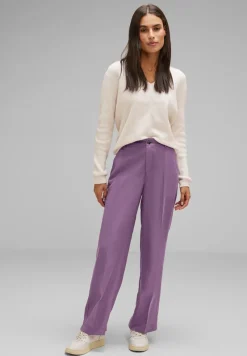 Street One Hosen*Casual Fit Lyocell Hose dark dull lilac
