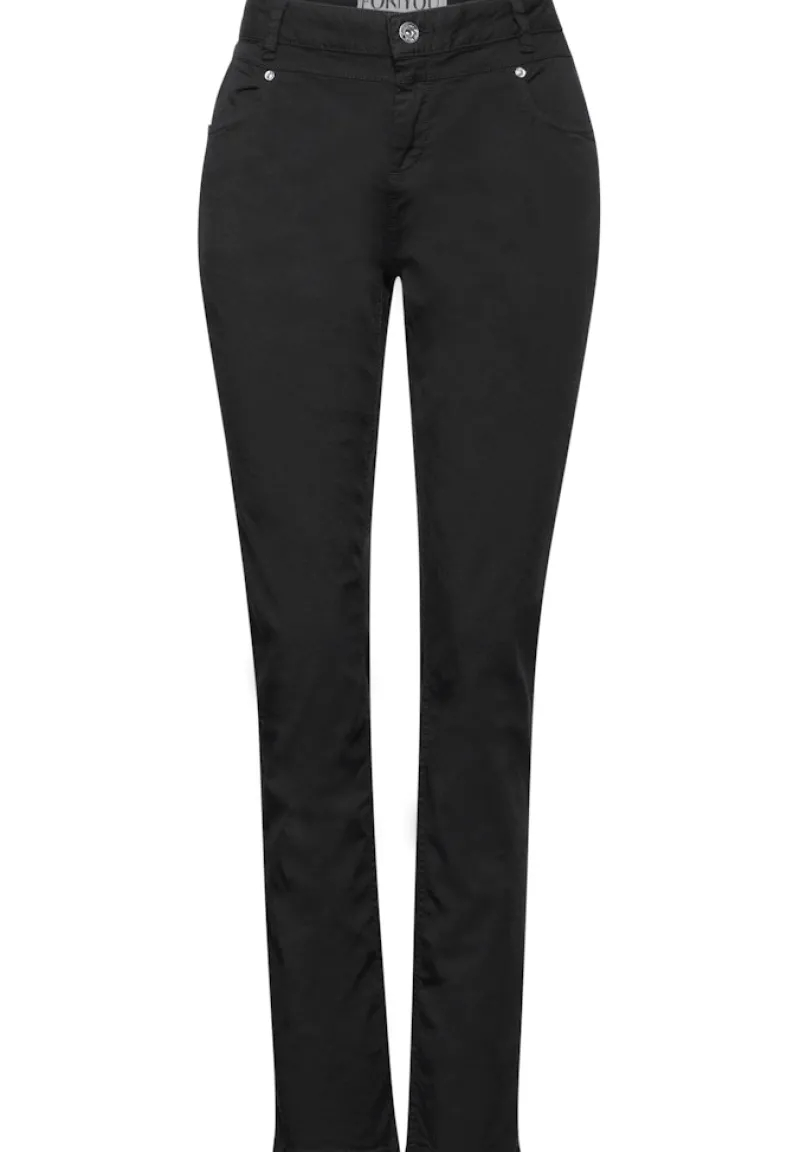 Street One Hosen*Casual Fit Twill Hose Black