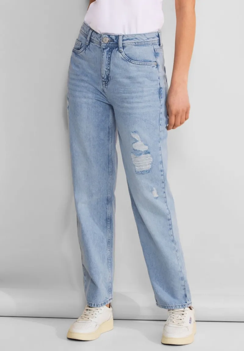 Street One Jeans*Casual Fit used Jeans light blue destroyed