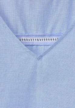 Cecil Blusen*Chambrée V-Neck Bluse blue