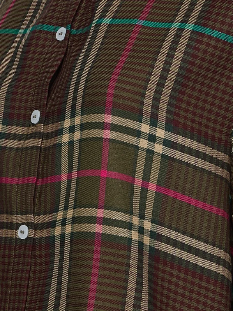 Tommy Hilfiger Blusen*CHECK FLANNEL BLOUSE LS large pop check army green large pop checkarmy green