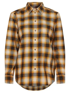 Tommy Hilfiger Blusen*CHECK FLANNEL RELAXED SHIRT LS shadow chk - amber glow
