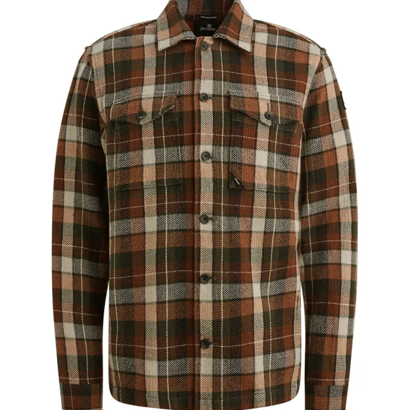 Vanguard Hemden*Check Matt Weave pecan brown