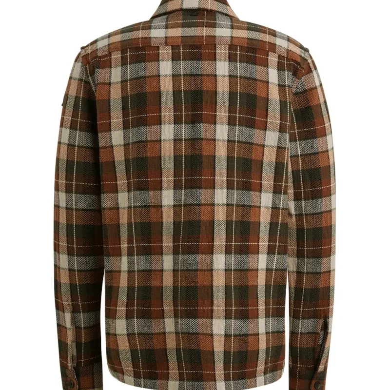 Vanguard Hemden*Check Matt Weave pecan brown