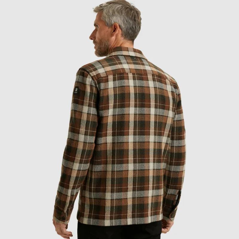 Vanguard Hemden*Check Matt Weave pecan brown