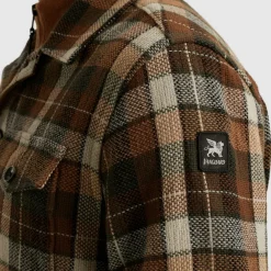 Vanguard Hemden*Check Matt Weave pecan brown