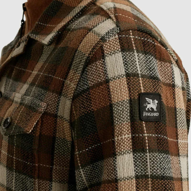 Vanguard Hemden*Check Matt Weave pecan brown