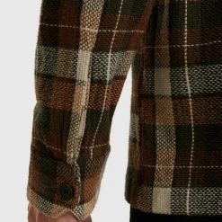 Vanguard Hemden*Check Matt Weave pecan brown