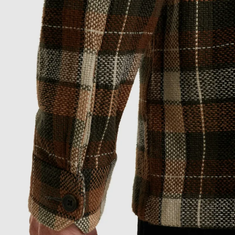 Vanguard Hemden*Check Matt Weave pecan brown