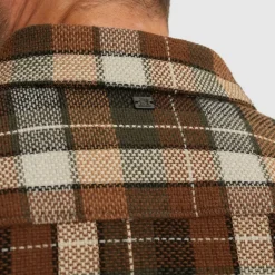 Vanguard Hemden*Check Matt Weave pecan brown