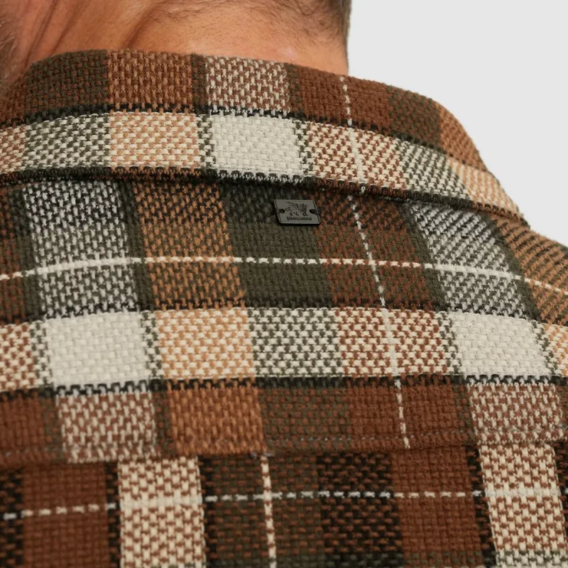 Vanguard Hemden*Check Matt Weave pecan brown