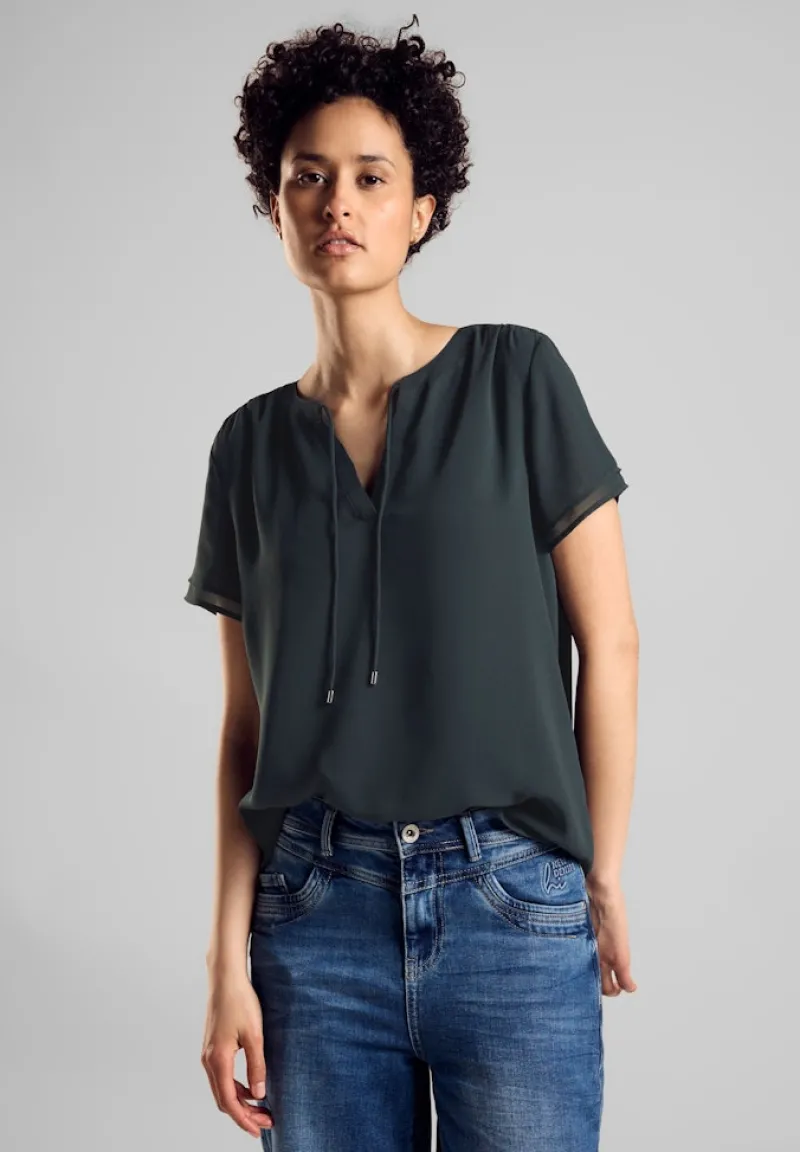 Street One Blusen*Chiffon Bluse cool vintage green
