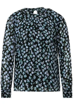 Street One Blusen*Chiffon Bluse mit Schluppe Black