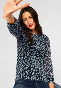 Street One Blusen*Chiffon Bluse mit Schluppe Black