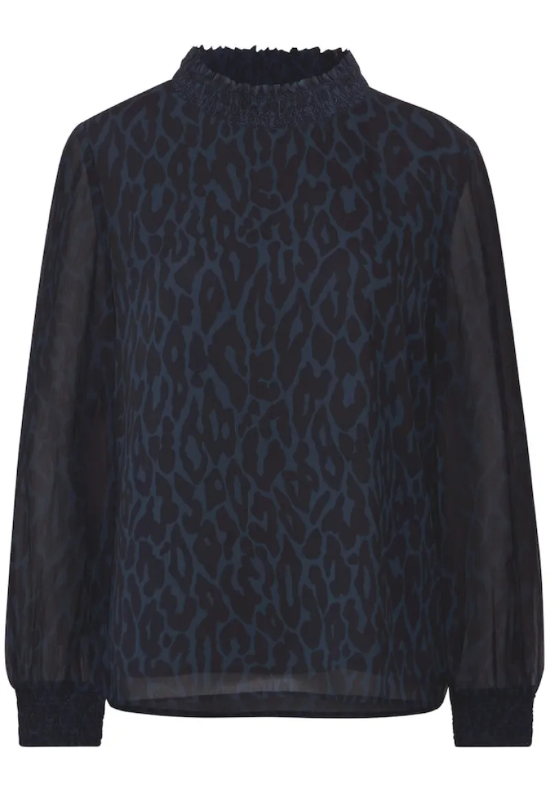 Street One Blusen*Chiffon Bluse mit Smokdetail deep blue