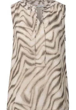 Street One Blusen*Chiffon Blusentop mit Print tumbled beige
