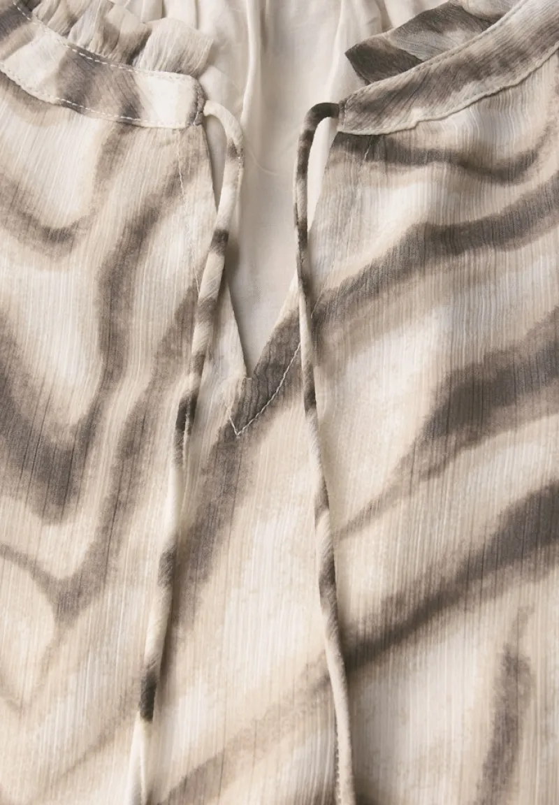 Street One Blusen*Chiffon Blusentop mit Print tumbled beige