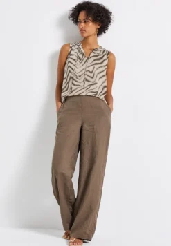 Street One Blusen*Chiffon Blusentop mit Print tumbled beige