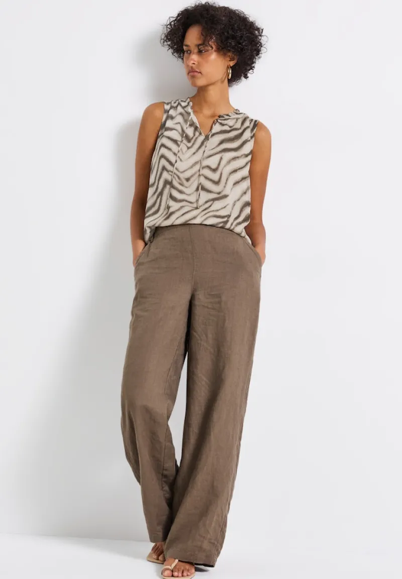 Street One Blusen*Chiffon Blusentop mit Print tumbled beige