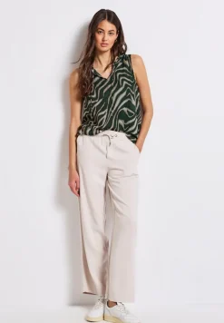 Street One Blusen*Chiffon Blusentop mit Print pine grove green