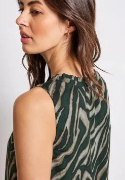 Street One Blusen*Chiffon Blusentop mit Print pine grove green