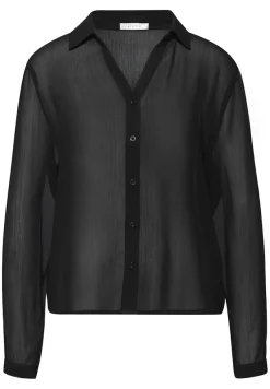 STREET ONE STUDIO Blusen*Chiffon Hemdbluse Black