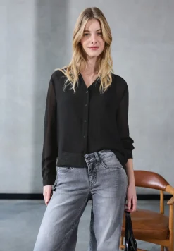 STREET ONE STUDIO Blusen*Chiffon Hemdbluse Black