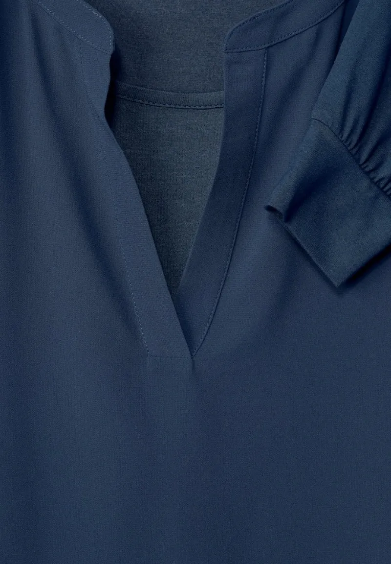 Street One Blusen*Chiffon Langarmshirt atlantic blue